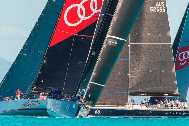 Day 3 – Black Jack with Wild oats XI and Alive – Audi Hamilton Island Race Week ©  Andrea Francolini Photography http://www.afrancolini.com/